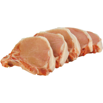 Schwein Karreekoteletts 180g mit Knochen, tiefgekühlt ca. 9 kg