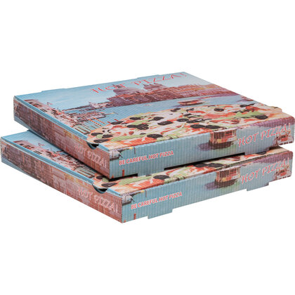 Pizzakarton Venedig 33 x 33 cm, bedruckt 100 Stk.